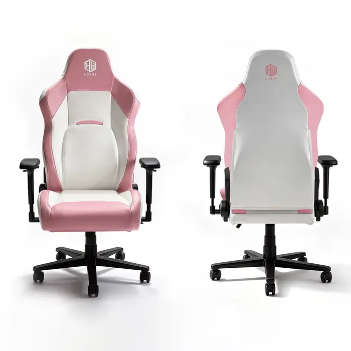 Chaise de bureau ergonomique pour gamer avec revêtement en cuir PU