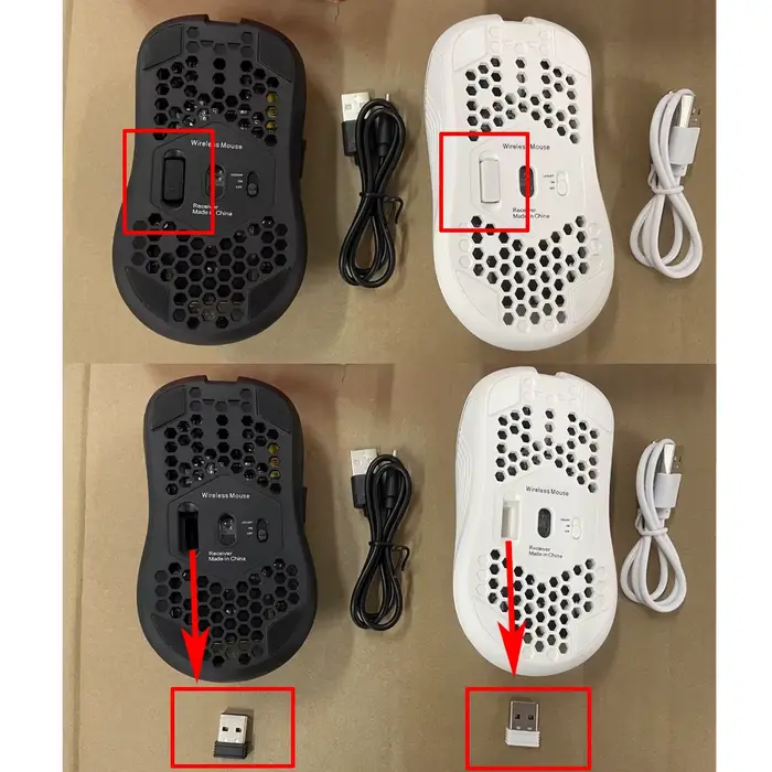 Souris sans fil 2.4G avec rétroéclairage rvb