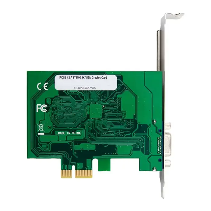 Carte graphique Pcie X1 ST425 AST2400 2K VGA pour Win10/pour Win 11 1920 X1200 32Bpp @ 60Hz