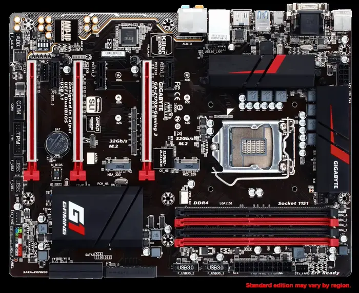 Carte mère GIGABYTE GA-Z170X-Gaming 3 LGA 1151 4×DDR4 64 Go PCI-E 3.0