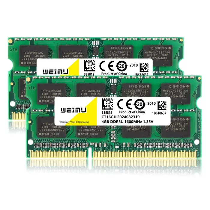 DDR3L 4GB 8GB Module de mémoire pour ordinateur portable Ram PC3 1.5V 1333 1600 1866Mhz PC3L 1.35V 8500 10600 12800