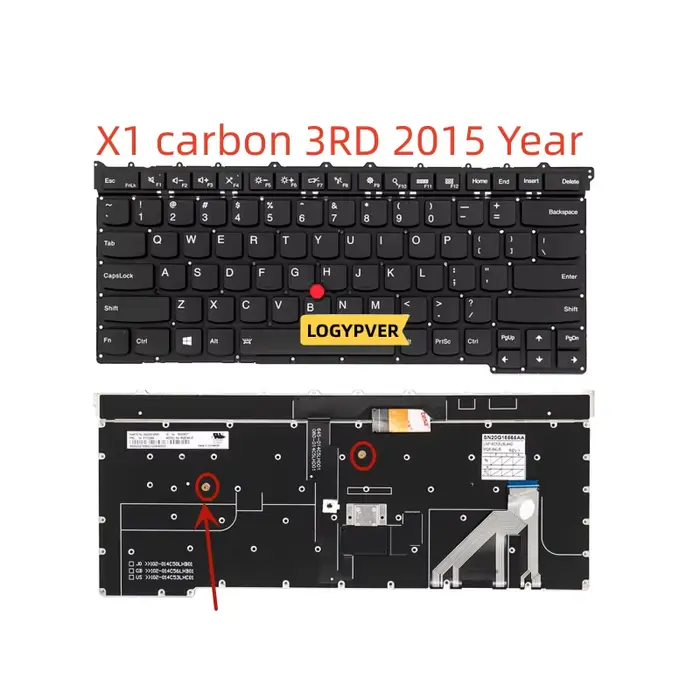 Clavier d'ordinateur portable pour Lenovo Thinkpad X1 Carbon X1C 3RD 2ND 3TH 4TH 5TH 6TH 7TH 8TH 2013 2014 2015 2016 2017 2018 2019 2020 ans