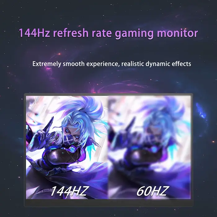 Moniteur de jeu portable 16 pouces 144 Hz 2,5K QHD, deuxième écran pour ordinateur portable Mac, Switch, PS5/4, écran IPS mat 500 nits, USB-C HDMI