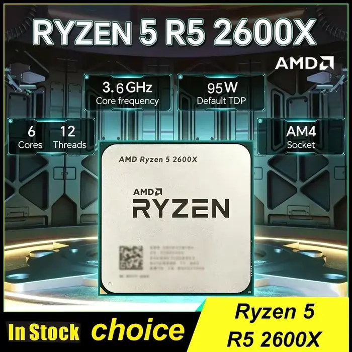 Processeur de bureau gaming AMD Luculent Ryzen 5 R5 2600X 6 cœurs 12 threads 3