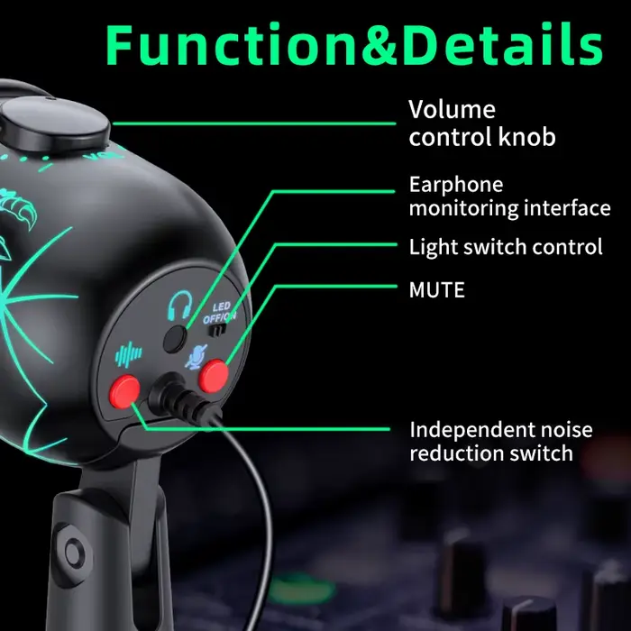 Microphone de jeu USB pour PC