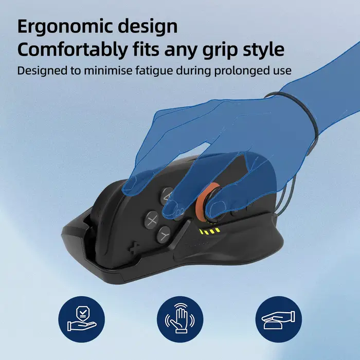 Switch 2 Joy-Con Gaming Mouse Grip – Accessoire de manette ergonomique pour réduire la fatigue pendant une session de jeu prolongée