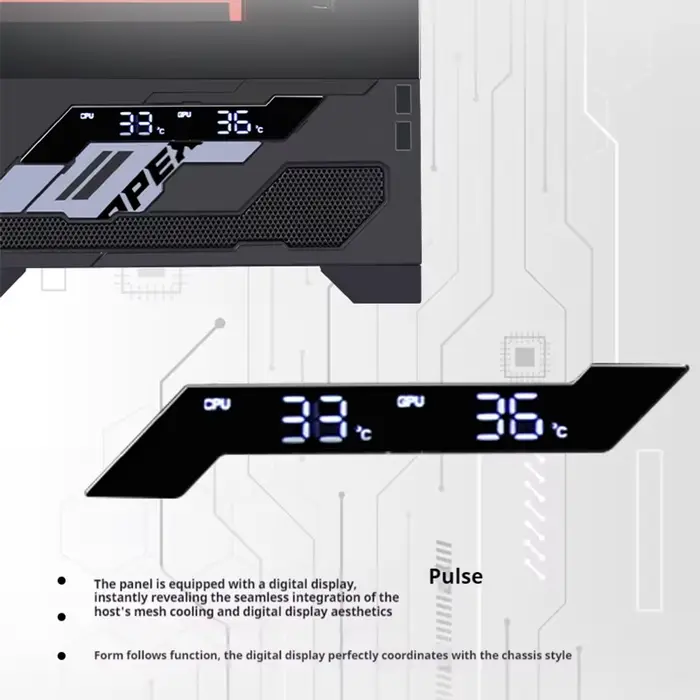 Boîtier PC ATX WJCOOLMAN Millennium avec écran/affichage numérique