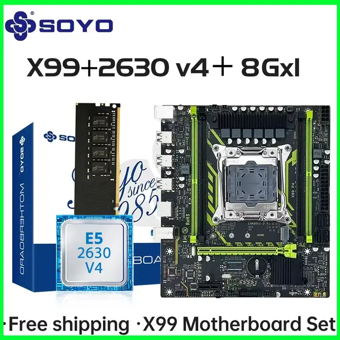 Ensemble de carte mère SOYO X99 avec processeur LGA2011-3 Xeon E5 2630 V4
