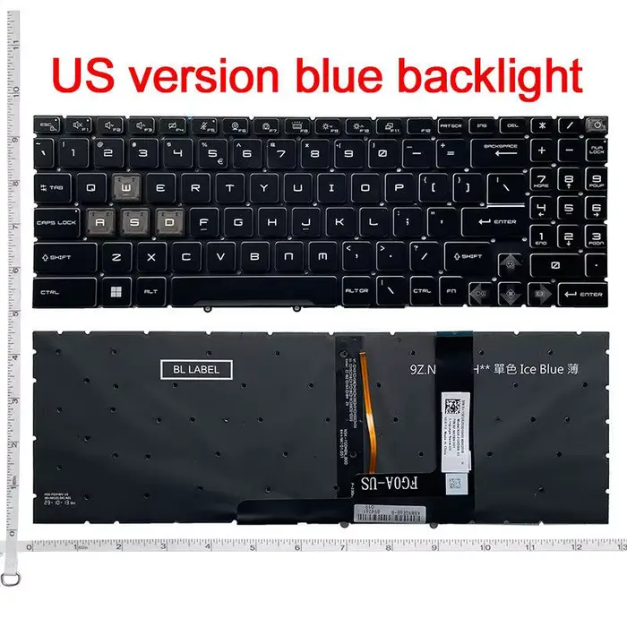 Nouveau clavier d'ordinateur portable américain pour MSI Crosshair 15 B12UEZ Cyborg15 A12VE A13V pulse15 B13v Katana 15 B13VFK B13VGK B13VEK B12VGK B12VFK