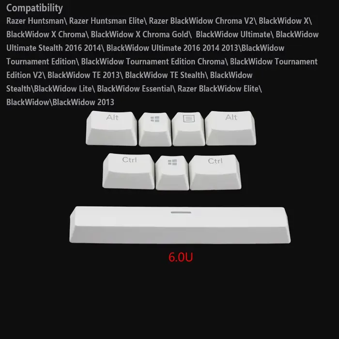 Razer – capuchons de touches en PBT pour clavier mécanique, Corsair logitech 6.0u 6.5u, Double injec