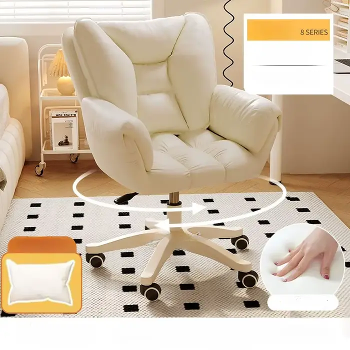 Chaise d'Ordinateur Confortable pour Chambre à Coucher de Fille, Mobilier de Jeu, Relevant le Dossie