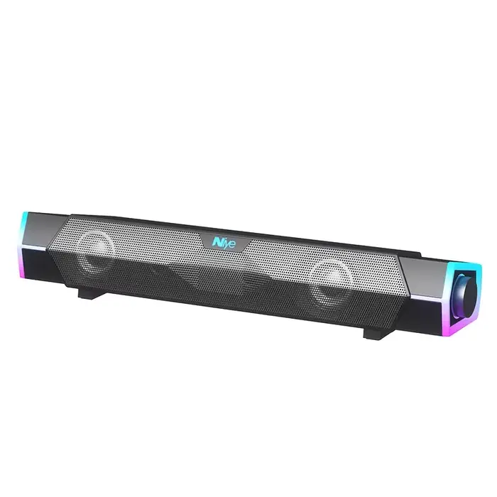 Barre de son pour ordinateur avec Bluetooth 5.0 et filaire, son surround 4D stéréo et caisson de bas
