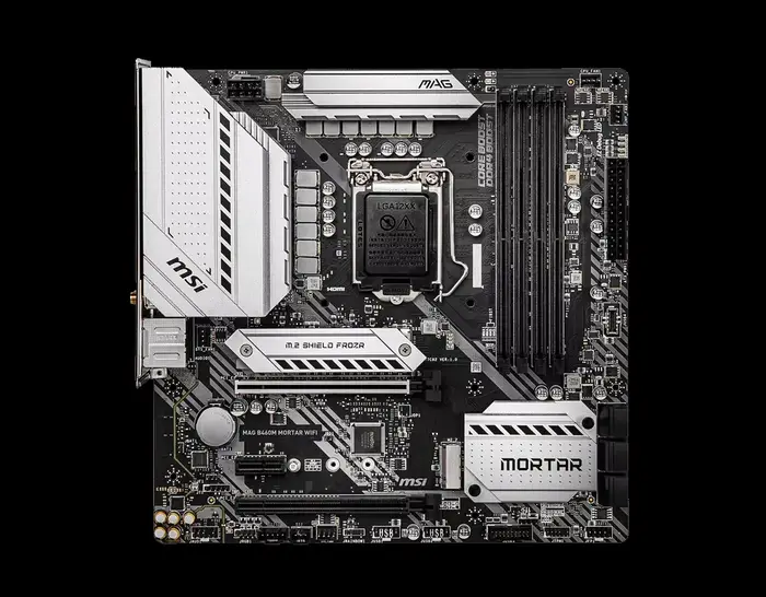Carte mère MSI MAG B460M MORTAR WIFI LGA 1200 2×PCI-E X16 128GB PCI-E 3.0 1×Display Port 4×DDR4 1×HDMI