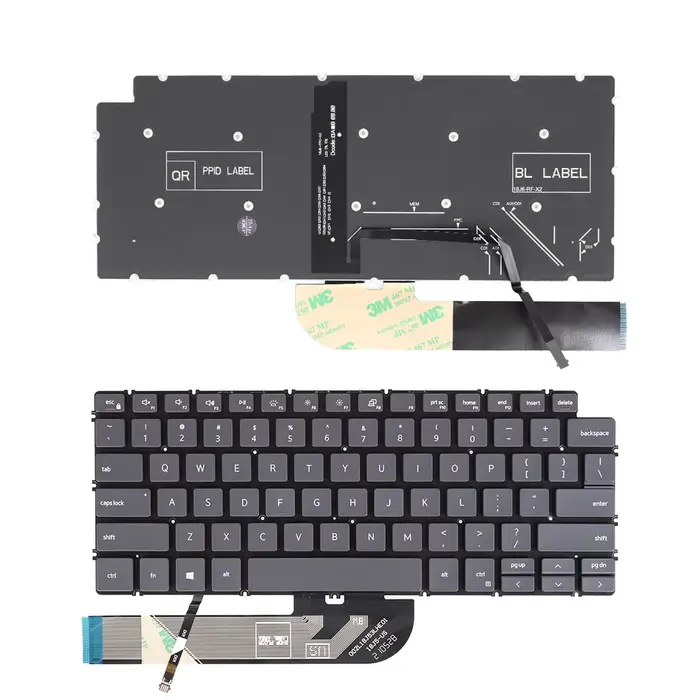 Clavier d'ordinateur portable américain pour DELL Latitude 3301 3410 gris avec rétro-éclairage sans