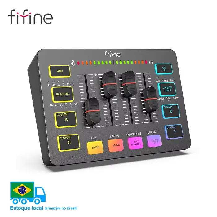 Mélangeur de jeu USB FIFINE avec Interface de Microphone XLR