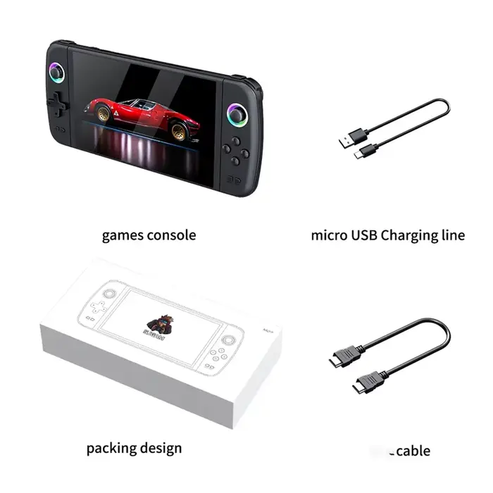 Console de jeu vidéo rétro de poche Portable M27, affichage 1024x600, écran de 7.0 pouces ﻿ Prise en
