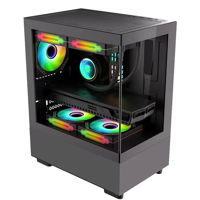 Boîtier PC WJCOOLMAN Xuanwu Mini/Pro M-ATX ITX 270 °   Boîtier d'ordinateur de jeu de bureau Column 