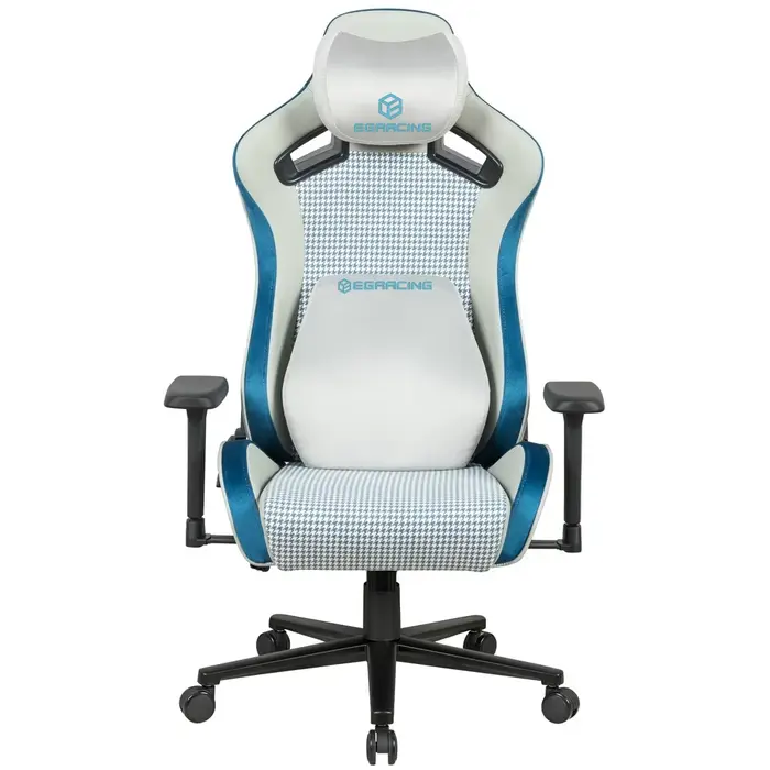 Fauteuil de jeu E-Sports en cuir et velours blanc, avec accoudoirs 4D réglables de haute qualité, po