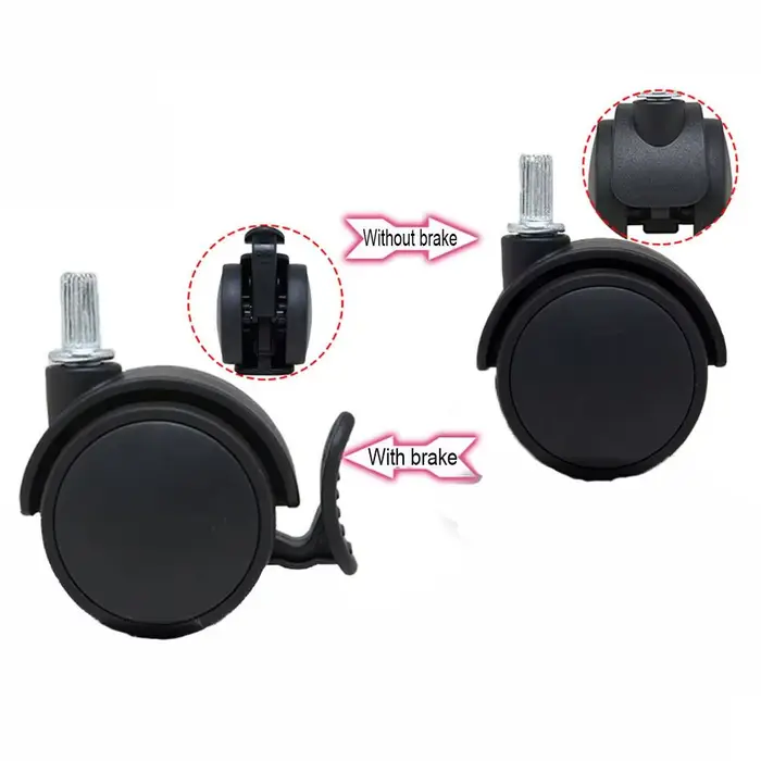 Outil 1.2/2 pouces meubles roues universelles roue de remplacement 360 ° Roulette de chaise de bureau rotative en