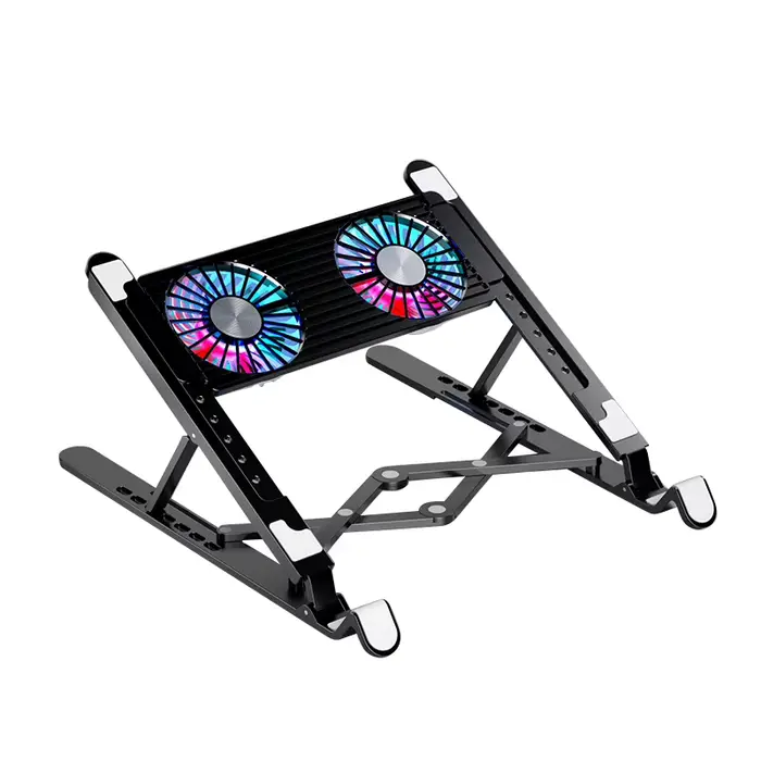 Support de refroidissement pour ordinateur portable avec 2/4 ventilateurs, pliable, silencieux, RGB,
