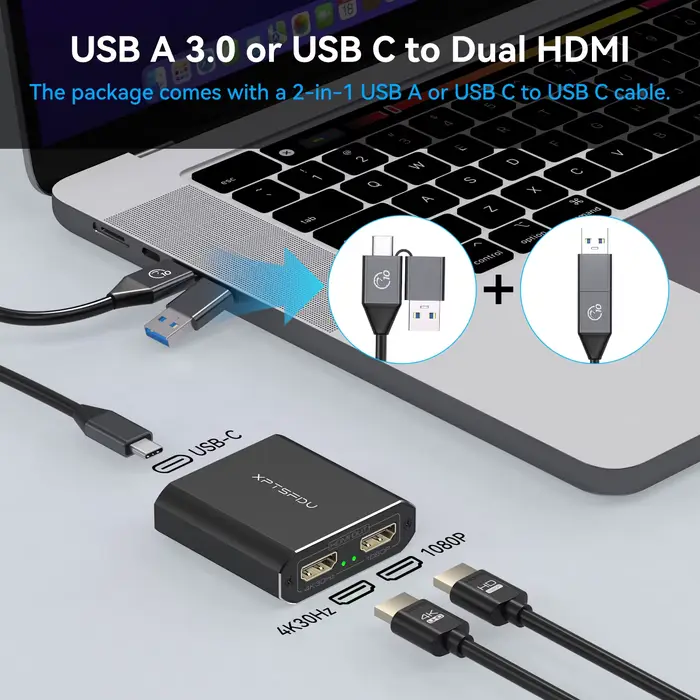 Répartiteur USB vers double HDMI