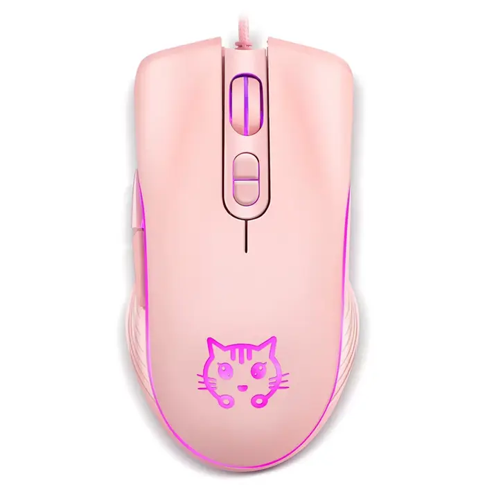 Souris de jeu filaire USB rose ordinateur professionnel e-sports Mause 2400 DPI souris silencieuse r
