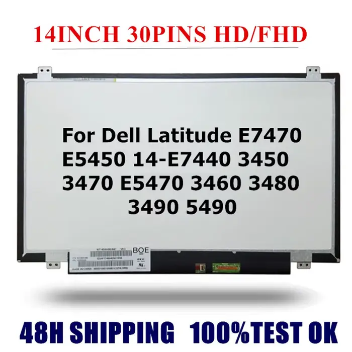 Écran LCD pour ordinateur portable Dell Latitude E7470 E5450 14-E7440 3450 3470 E5470 3460 3490 5490