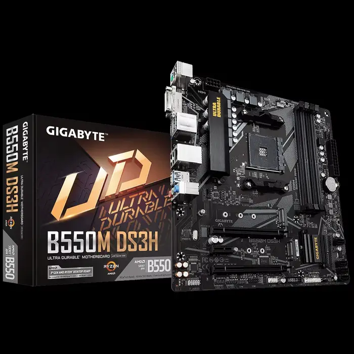 GIGABYTE Nouveau B550M DS3H Micro-ATX AMD B550 DDR4 4733(OC. ) Carte mère AM4 à double canal MHz M.2 USB 3.2 128G