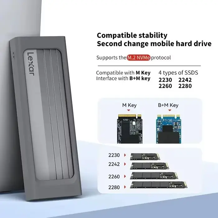 Boîtier SSD Lexar E300 M.2 USB 3.2 Gen 2 Type C