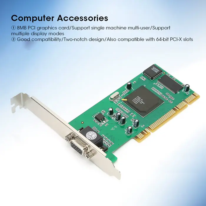 Carte graphique VGA PCI 8 mo 32 bits accessoires informatiques de bureau multi-affichage pour ATI Rage XL PCI
