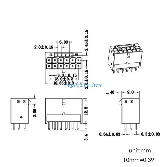 E65E PCIE 5.0 Connecteur d'alimentation carte graphique 12VHPWR pour 3090ti RTX4080 RTX4090