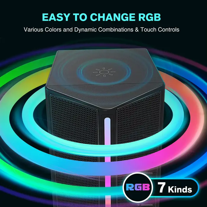 FIFINE – boîte de son de jeu avec son Surround stéréo, haut-parleur USB RGB avec contrôle Vol pour P
