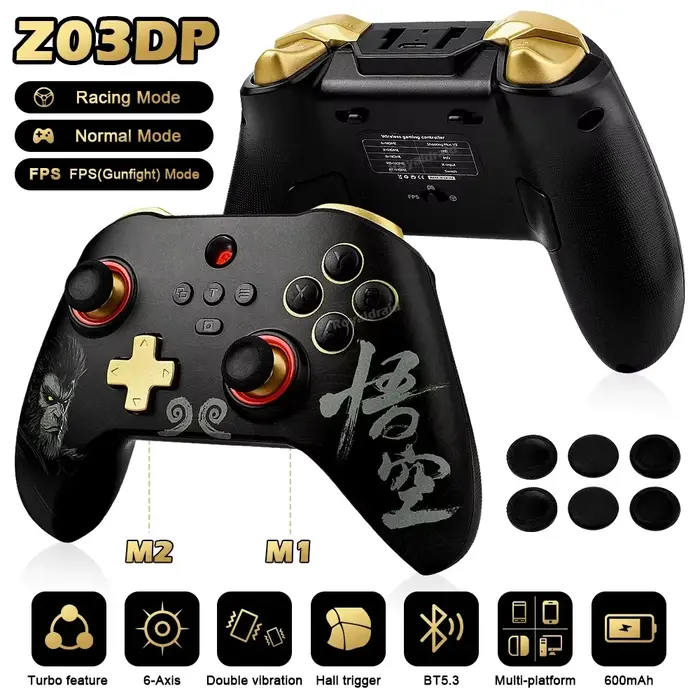 NOUVEAU Manette de jeu Black Myth Wukong Z03DP sans fil à double vibration, contrôleur de jeu 6 axes