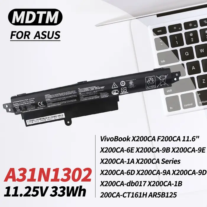 Batterie d'ordinateur portable pour Asus Vivobook X200CA X200M X200MA F200CA 11.6 "Série ordinateur