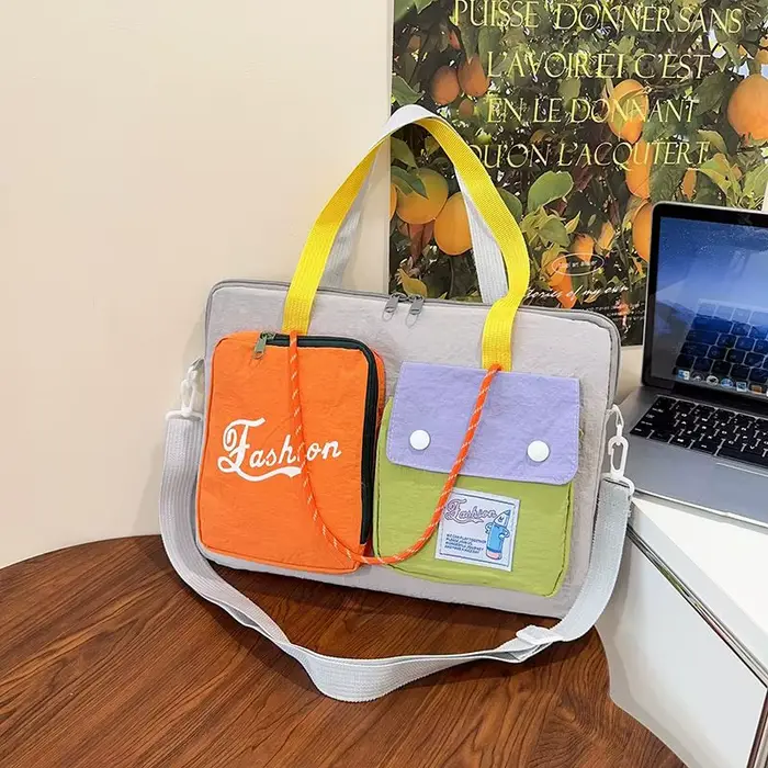 Sac de rangement pour ordinateur portable coloré et mignon, 14/15.6/16 pouces, sac messager portable