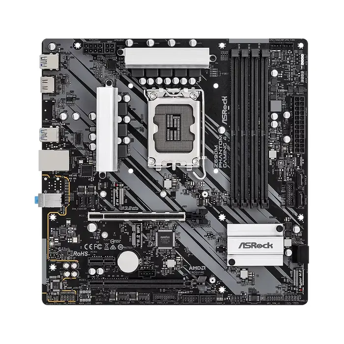 Carte mère ASRock Z690M PHANTOM GAMING 4 LGA 1700 Intel Z690 compatible avec les processeurs 14900KF 12700K 12400F