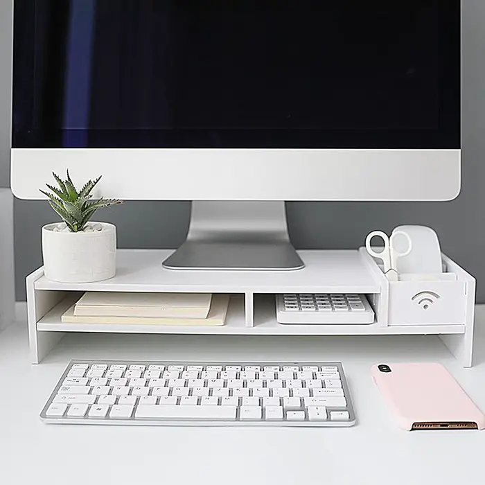 Support d'écran surélevé à 3 niveaux pour ordinateur de bureau