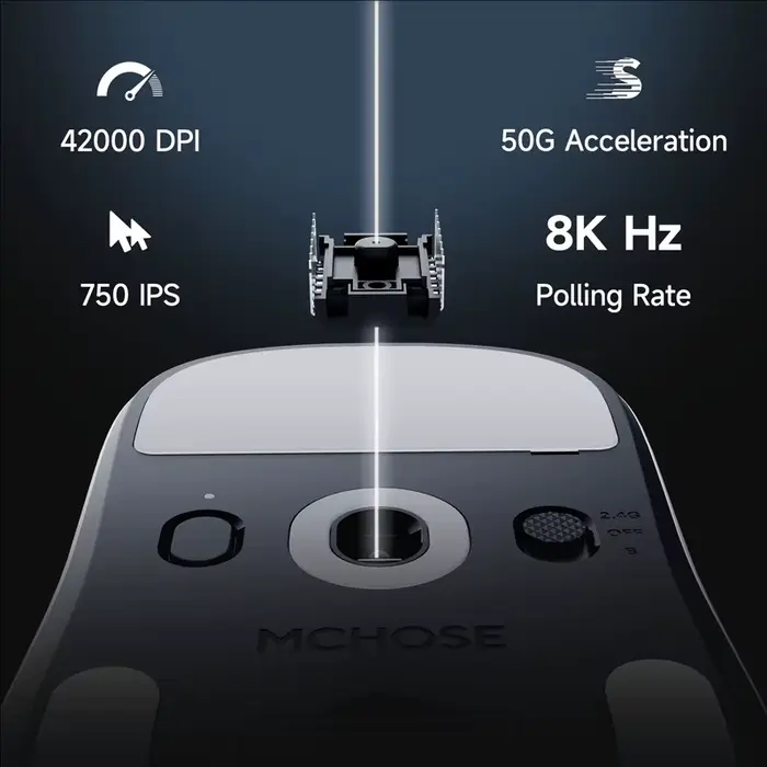 Souris de jeu sans fil ultra-légère MCHOSE A7 V2 Ultra / Pro