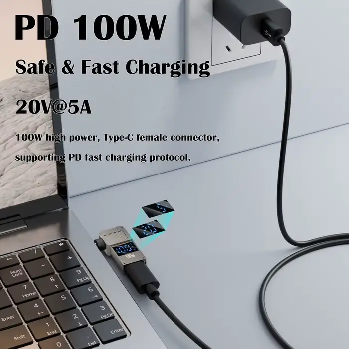 Convertisseur USB-C vers DC à affichage numérique