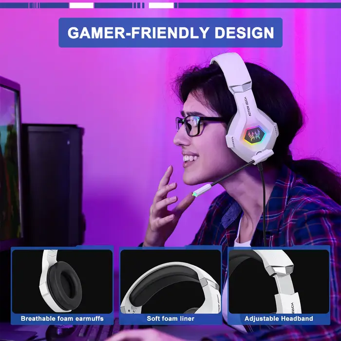 Casque de jeu filaire avec micro antibruit