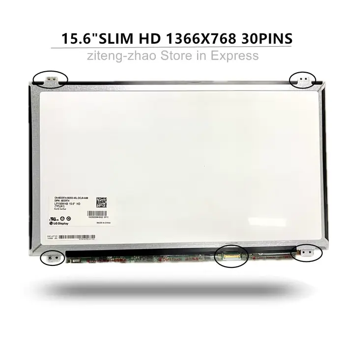 15.6 "LP156WHB-TP d'écran d'affichage à cristaux liquides d'ordinateur portable de pouce D1(A1 C1)/B156XTN03.3/NT156WHM-N42 LP156WHU-TPA1/B156XW04 V.8 V.7 pour E550 E555 S510P