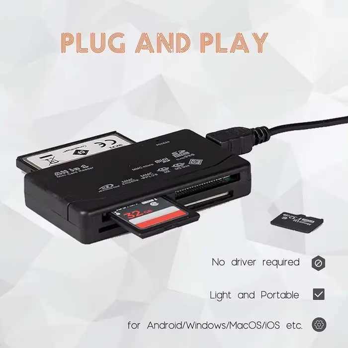 Lecteur de carte mémoire tout-en-un 480Mbps USB