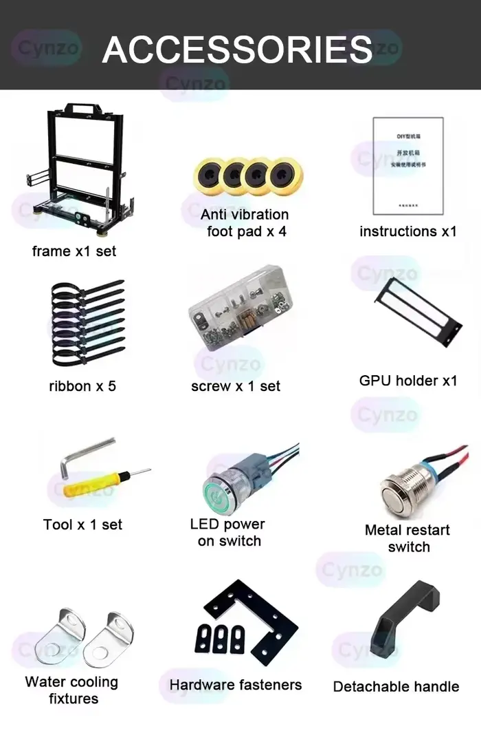 Support de cadre de boîtier de PC ouvert ITX MATX ATX