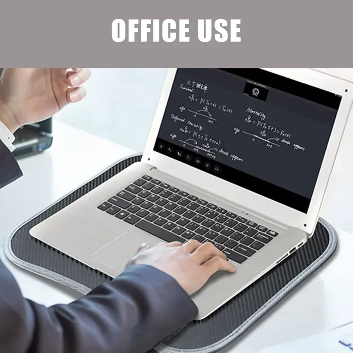 Support d'ordinateur portable avec coussin moelleux et plateau rembourré avec poignée pour le travail et les jeux