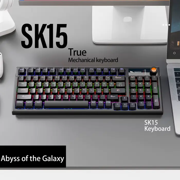 SMAILWOLF SK15 clavier mécanique filaire de jeu pour ordinateur portable retournement complet person