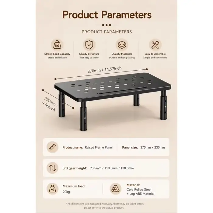 Support d'écran ergonomique réglable en hauteur