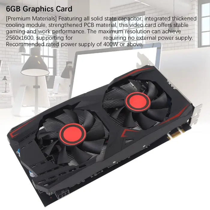 Carte graphique 6 Go GDDR5 192 bits double ventilateur emplacement PCIe 2.0 x16 prend en charge les Interfaces
