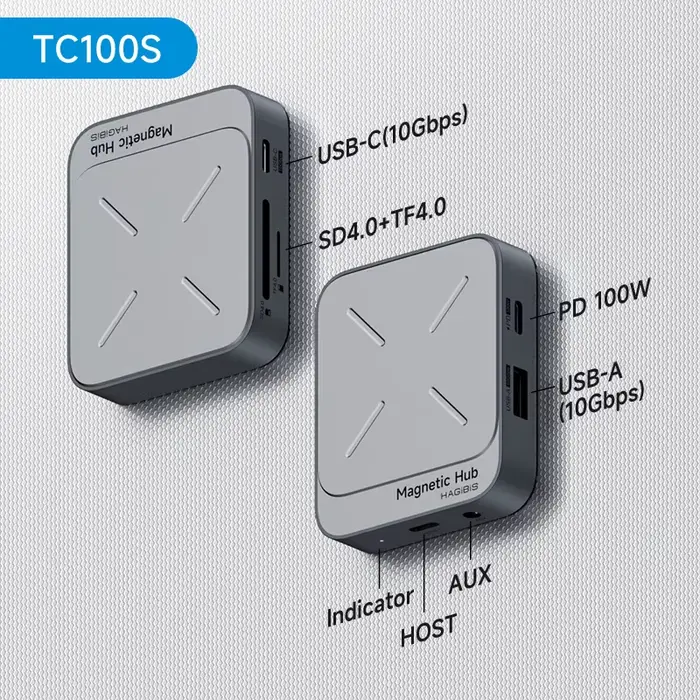 Hagibis – Hub magnétique USB C, adaptateur Multiport type-c, Station d'accueil 4K HDMI 100W PD pour 