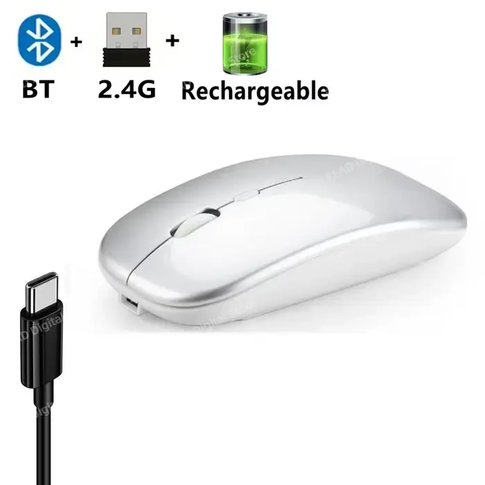 Souris de jeu sans fil, Compatible Bluetooth (Dual Mode: BT + 2.4Ghz), ergonomique et Rechargeable, 