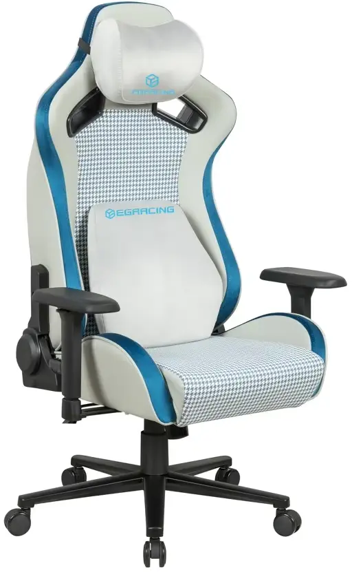 Fauteuil de jeu E-Sports en cuir et velours blanc